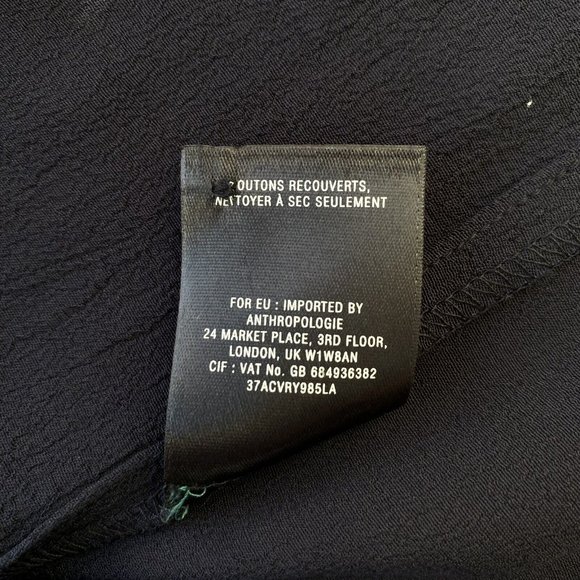 Anthropologie X Maeve Galina Blue Pintuck Quilted Drop Waist Dress | Size S - Picture 13 of 13